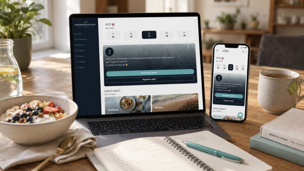 Plattform, Rezepte, Workouts, Mindset, SOS und persönliche Begleitung.